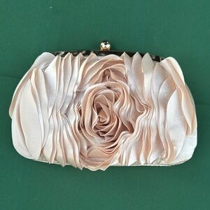 Elegant Cream Clutch with Floral Design